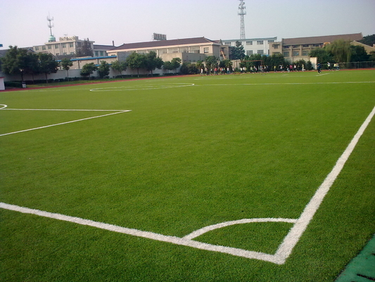 環境に優しいフットボールの人工的な草の芝生 25mm の 9000dtex 緑の PE